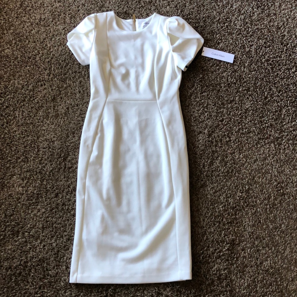 NWT Calvin Klein petal sleeve dress size 6
